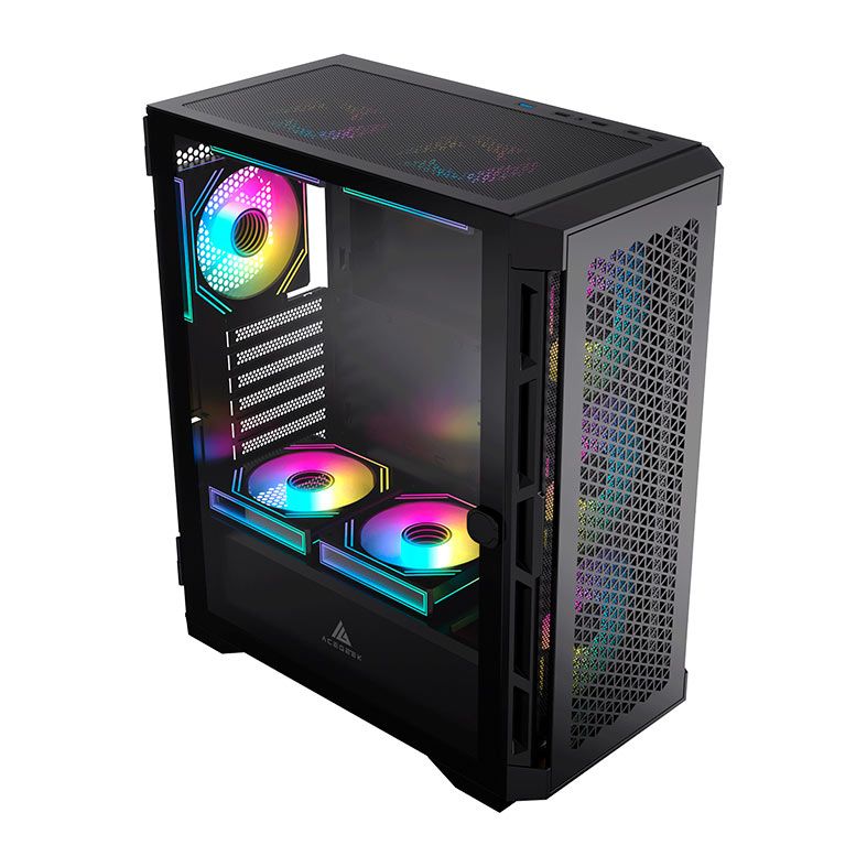 GABINETE GAMER ACEGEEK ERA E451 MID TOWER ATX LATERAL DE VIDRO TEMPERADO PRETO AG-ERA-E451-BK