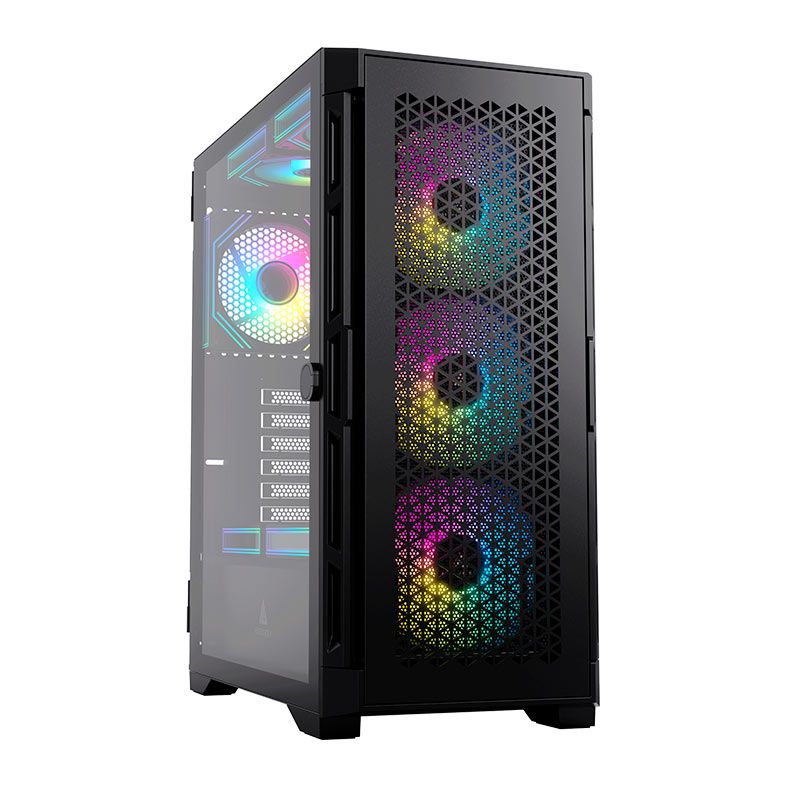 GABINETE GAMER ACEGEEK ERA E451 MID TOWER ATX LATERAL DE VIDRO TEMPERADO PRETO AG-ERA-E451-BK