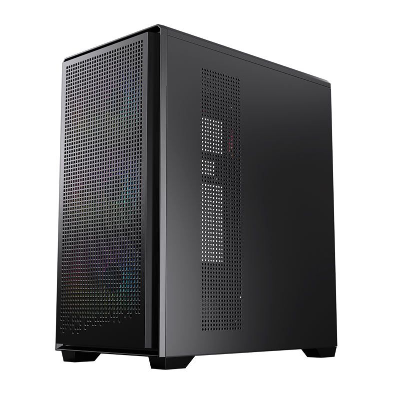 GABINETE GAMER ACEGEEK QUBE MESH ARGB MID TOWER PRETO 3 FANS 120MM E-ATX ATX M-ATX ITX AG-QUBE-BK-3F-ARGB