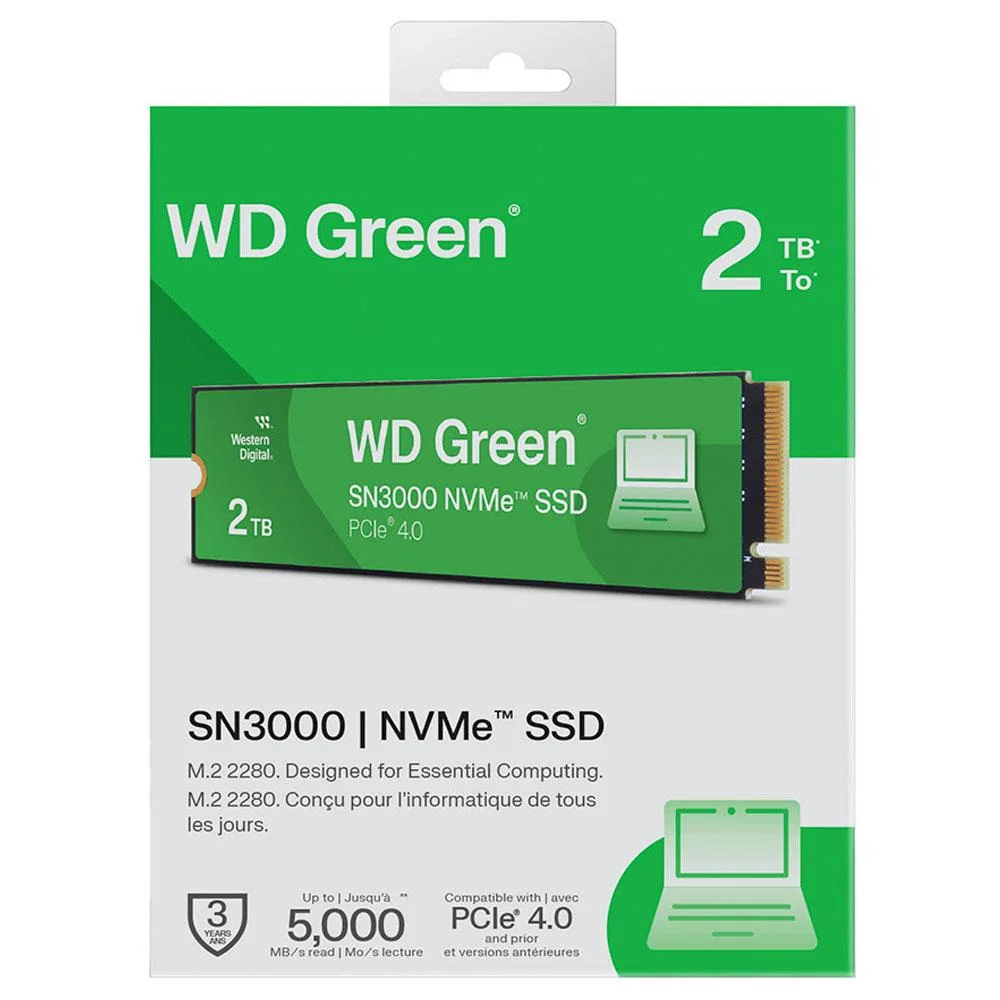 SSD 2TB WD GREEN SN3000 M.2 2280 PCIE 4.0 NVME WDS200T4G0E