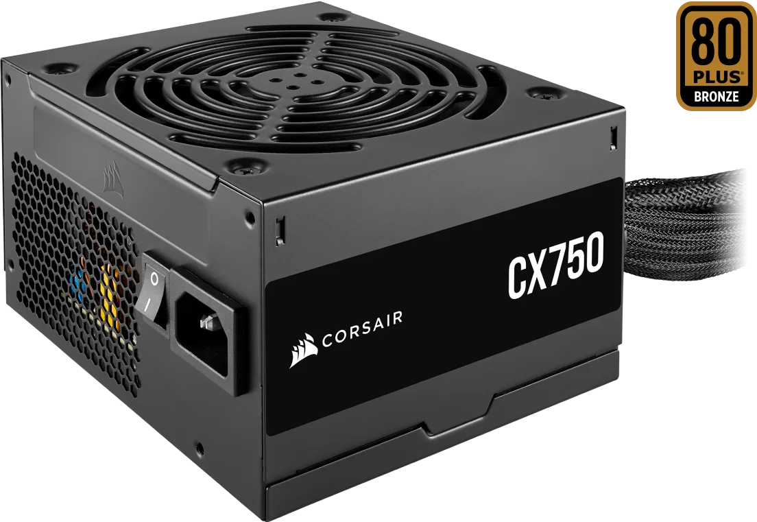 FONTE 750W CORSAIR CX750 80 PLUS BRONZE ATX NÃO MODULAR PRETA CP-9020279-BR