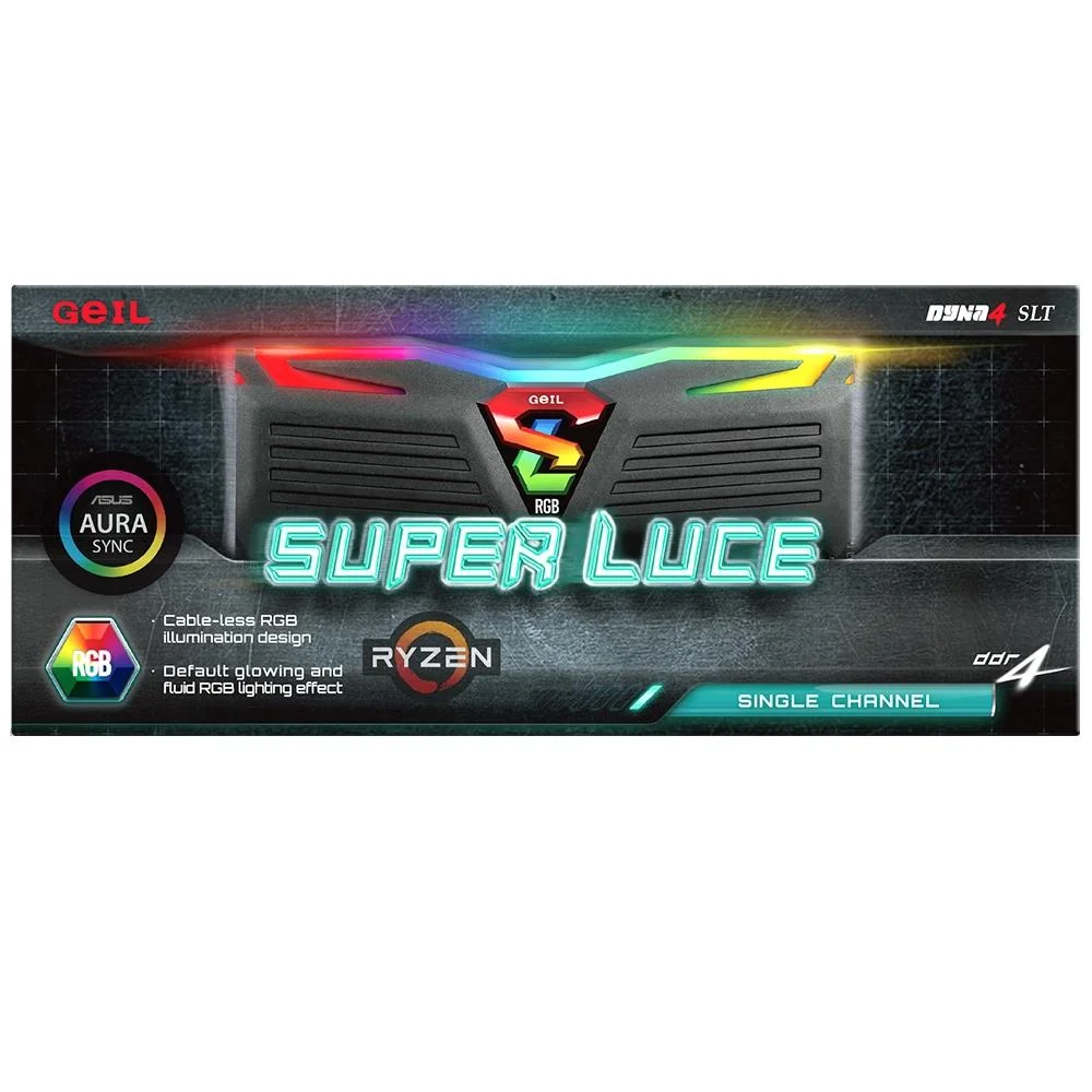 MEMÓRIA RAM DDR4 8GB GEIL SUPER LUCE RGB 3000MHZ CL16 GALS48GB3000C16ASC