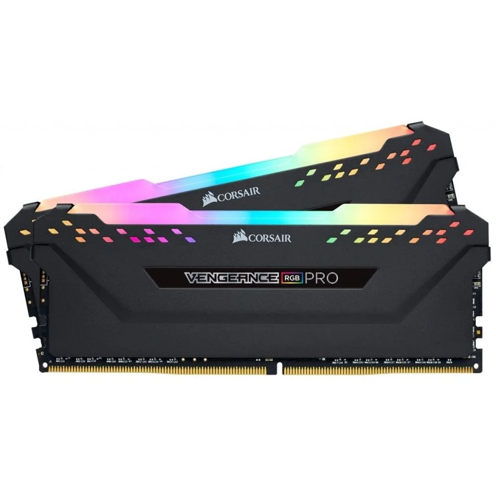 MEMÓRIA RAM 8GB CORSAIR VENGEANCE RGB PRO DDR4 3000MHZ CL15 DIMM PRETA CMW16GX4M2C3000C15