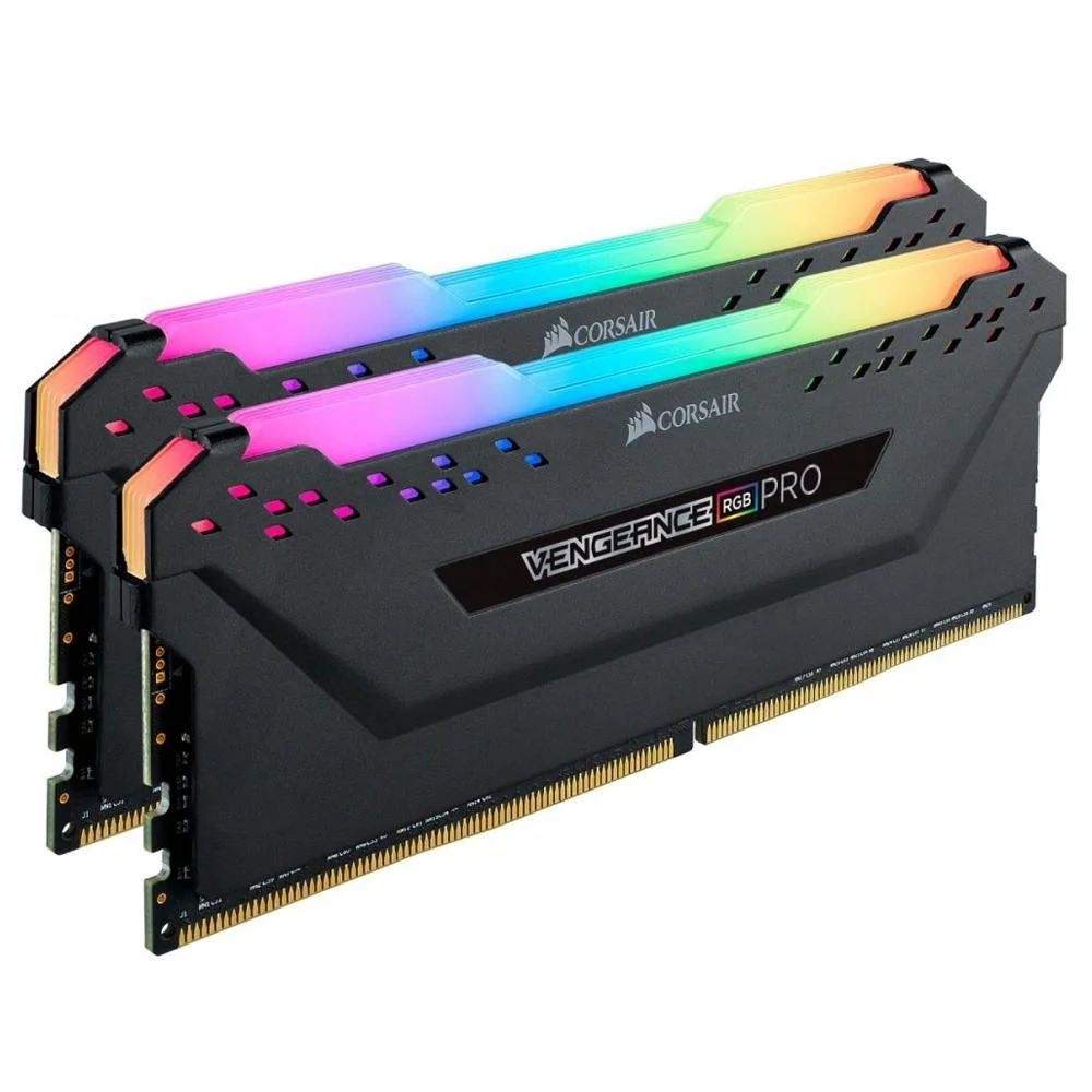MEMÓRIA RAM 8GB CORSAIR VENGEANCE RGB PRO DDR4 3000MHZ CL15 DIMM PRETA CMW16GX4M2C3000C15