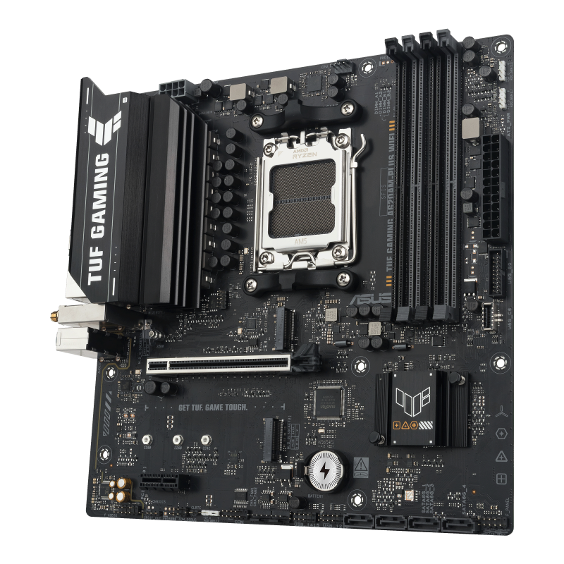 PLACA-MÃE ASUS TUF GAMING A620AM-PLUS WIFI AM5 A620A MICRO-ATX DDR5 WI-FI 6