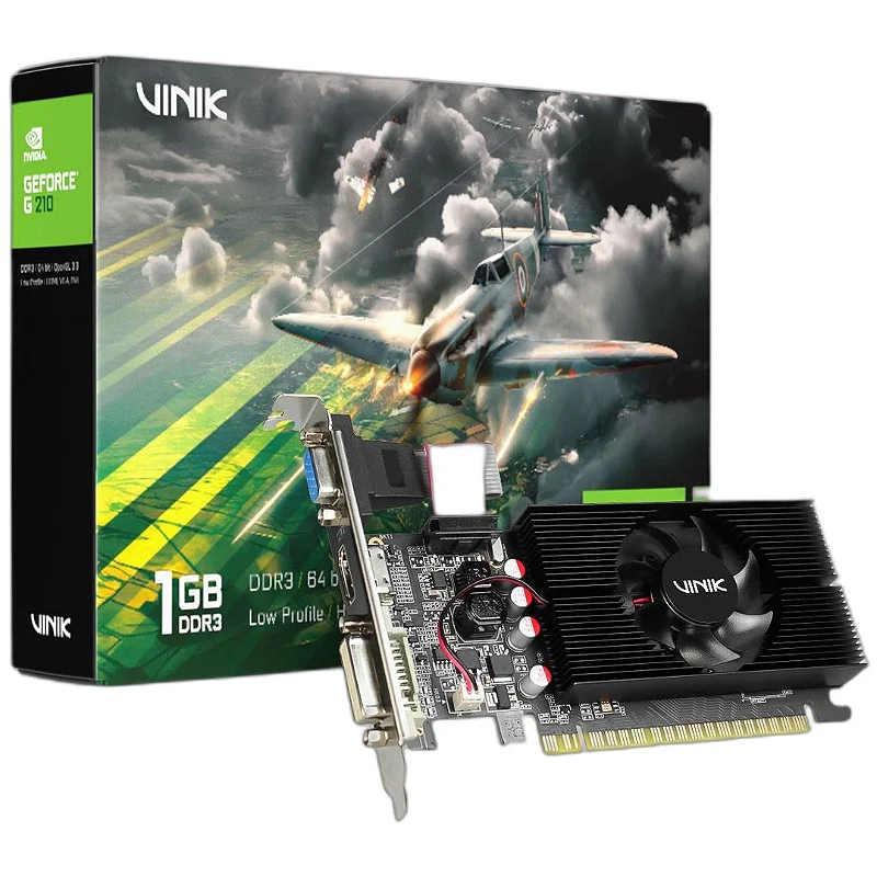 PLACA DE VIDEO 1GB DDR3 VINIK GEFORCE G210 64 BITS LOW PROFILE HDMI VGA DVI