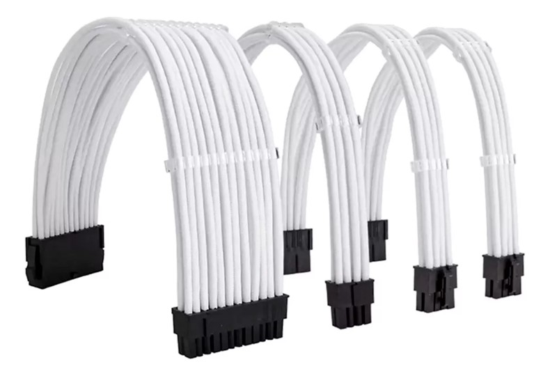 Cabos Sleeved (Branco) PCI-E/PSU