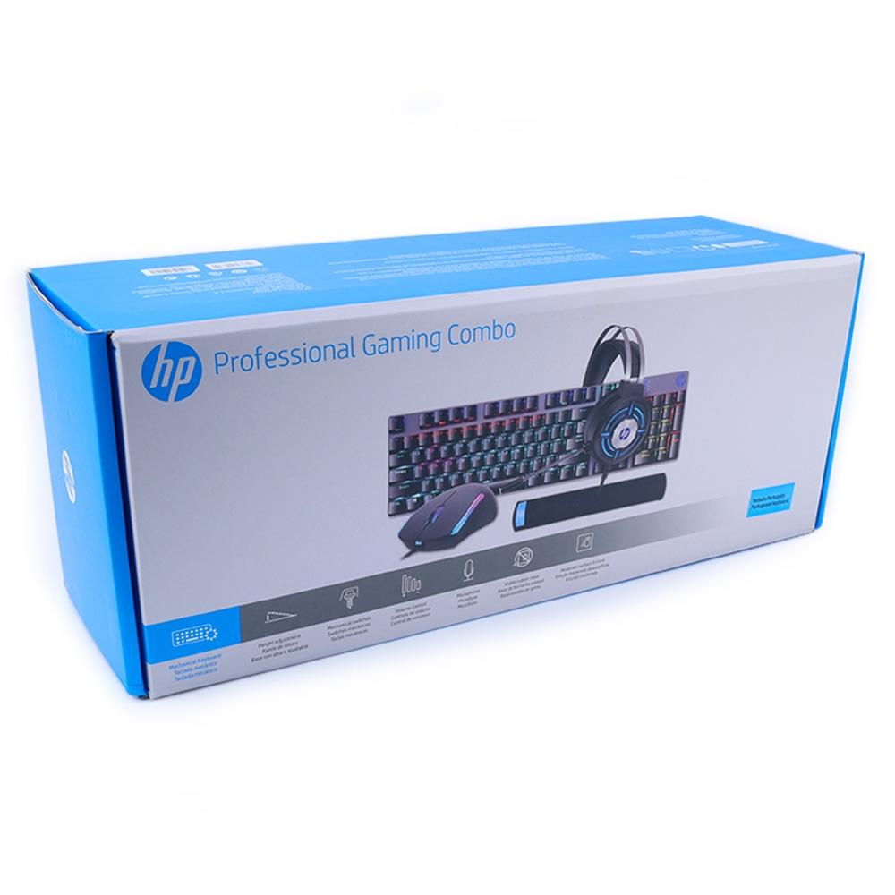 KIT GAMER HP PRO GM3000 (TECLADO MECANICO + HEADSET+MOUSE+MOUSEPAD)