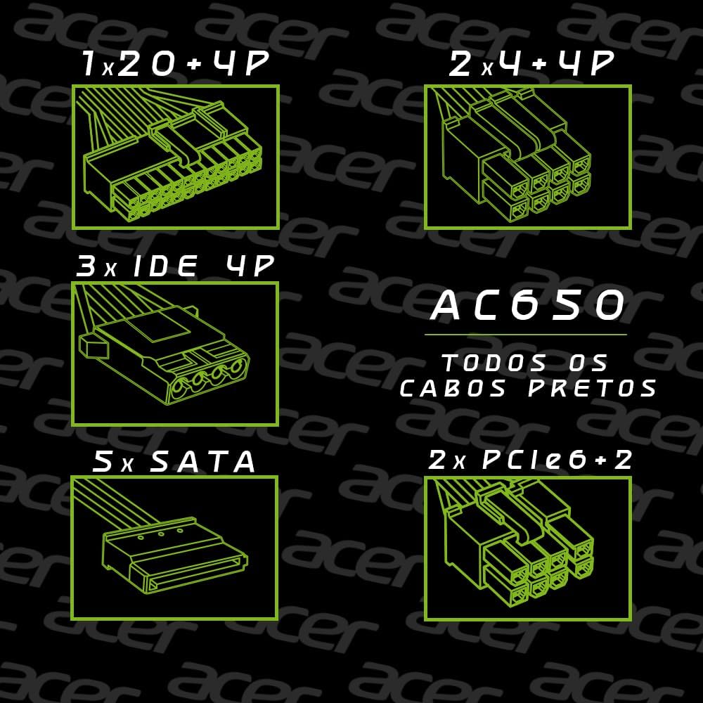 FONTE 650W ACER AC650 (FULL MODULAR BRONZE)