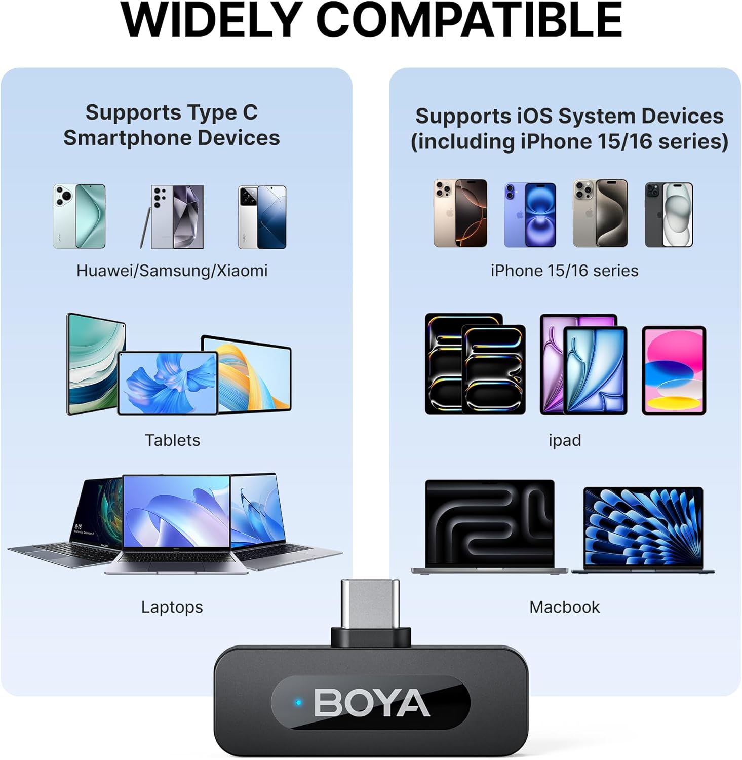 Microfone De Lapela Boya BY-V20 Wireless (USB C)