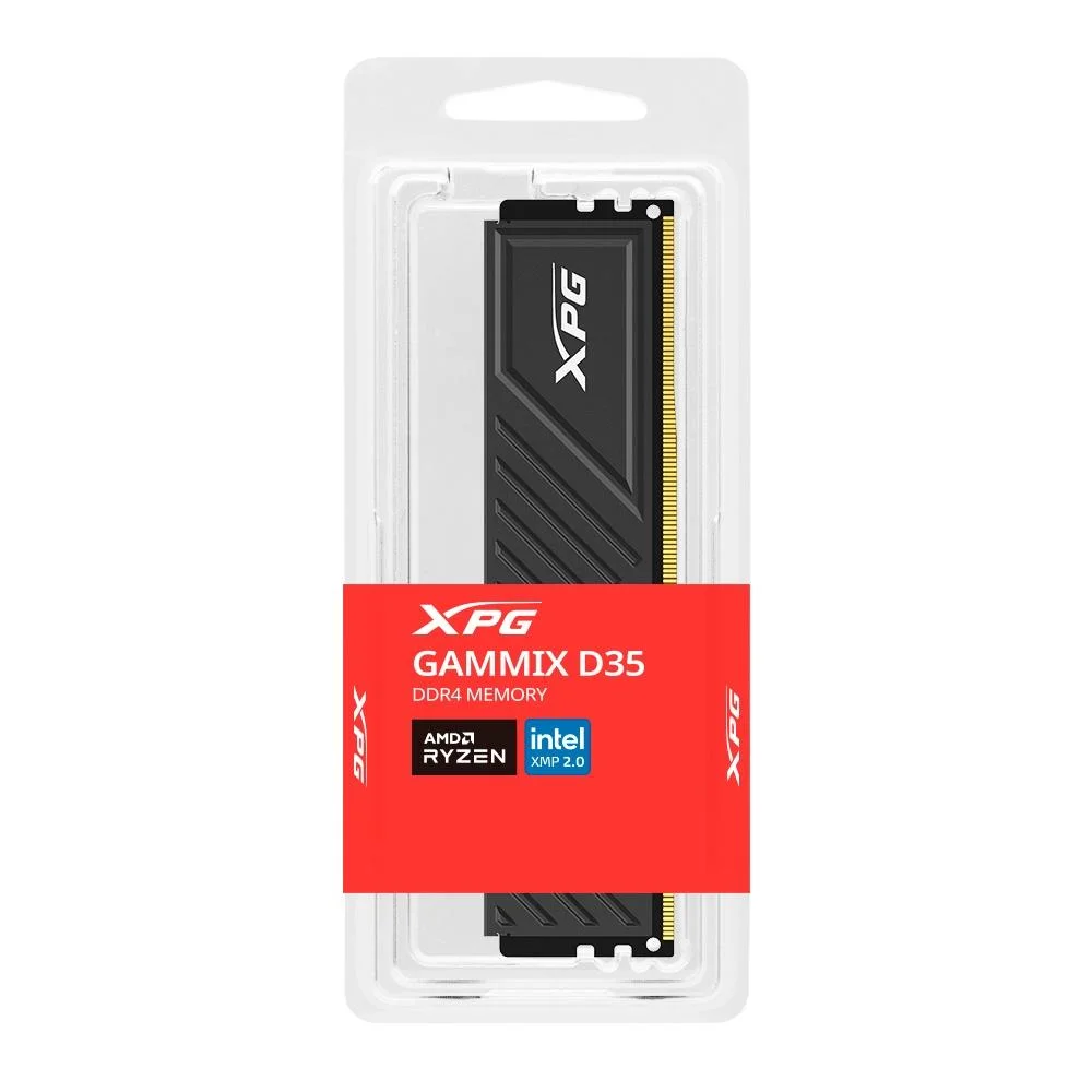 MEMÓRIA RAM 16GB XPG GAMMIX D35 DDR4 3200MHZ CL16 DIMM AX4U320016G16A-SBKD35
