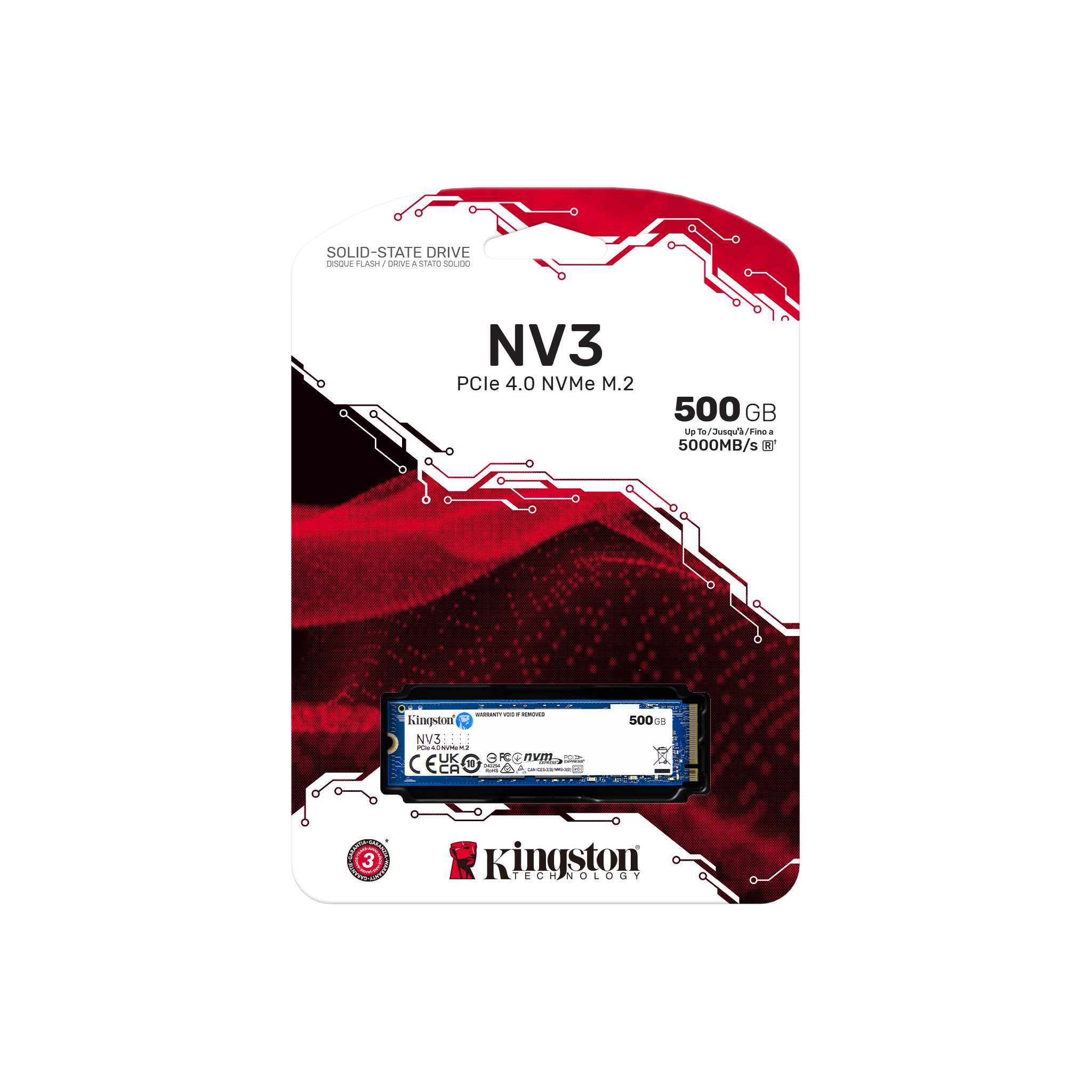 SSD 500GB KINGSTON NV3 (M.2 NVME GEN 4) (6.000/5.000MB/s)