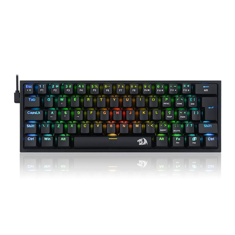 TECLADO MECANICO GAMER REDRAGON FIZZ (PRETO) (SWITCH VERMELHO)