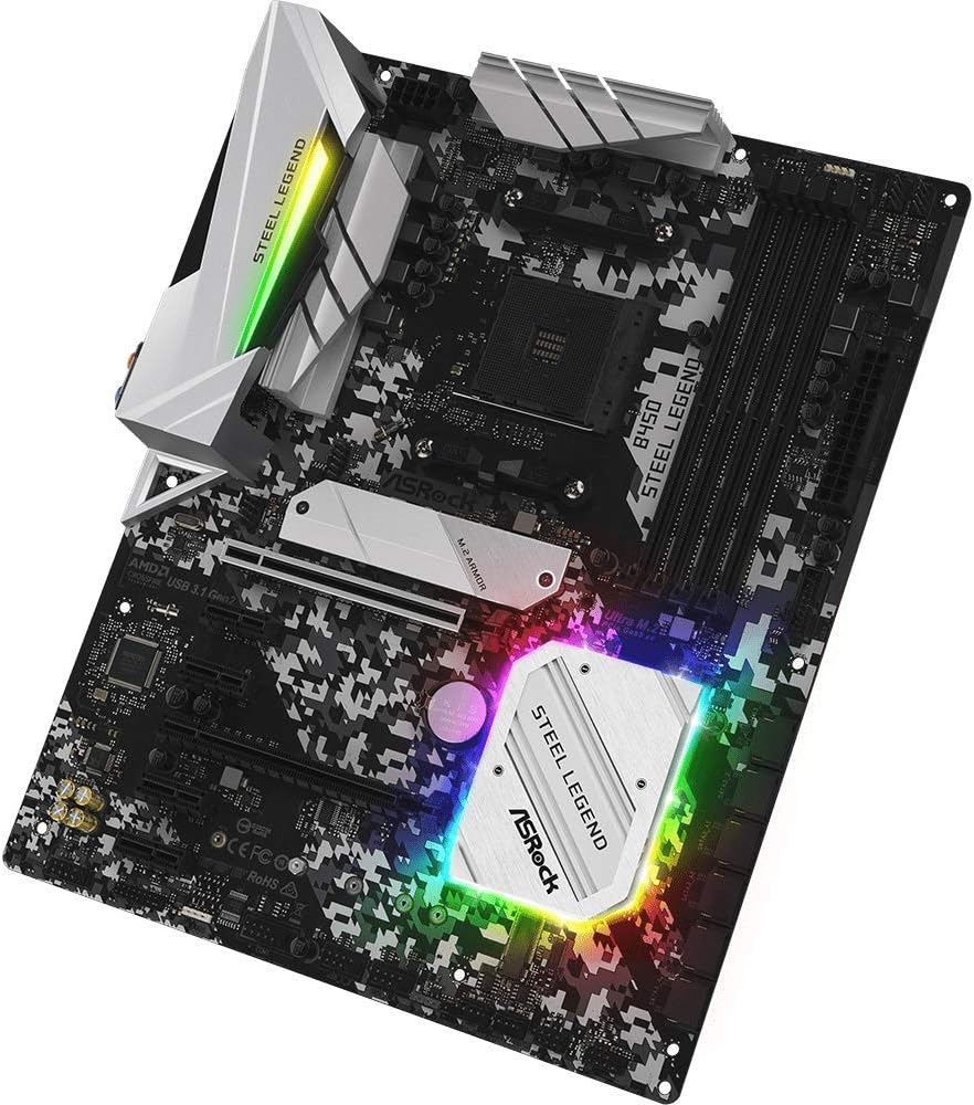 PLACA-MAE ASROCK B450 STEEL LEGEND AM4 B450 ATX DDR4