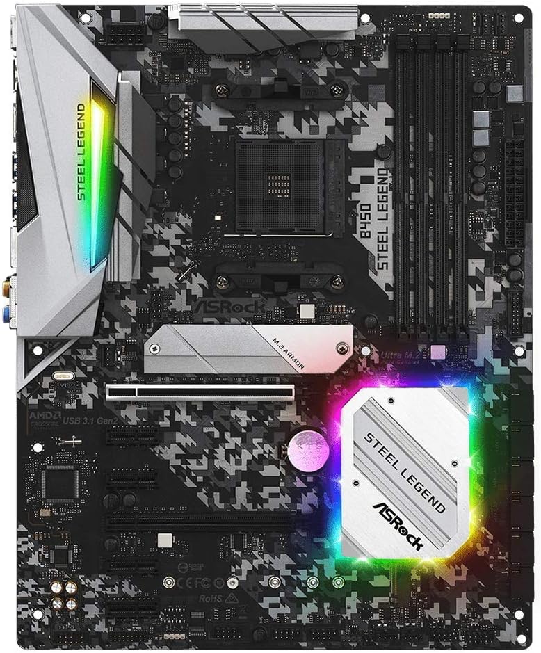 PLACA-MAE ASROCK B450 STEEL LEGEND AM4 B450 ATX DDR4