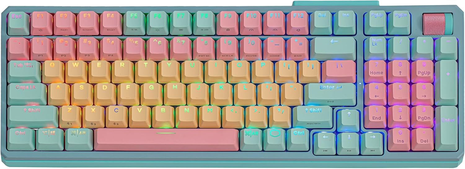 TECLADO MECANICO COOLER MASTER MK770 MACARON RGB (SWITCH KAILH RED) (HOT-SWAP) (WIRELESS)