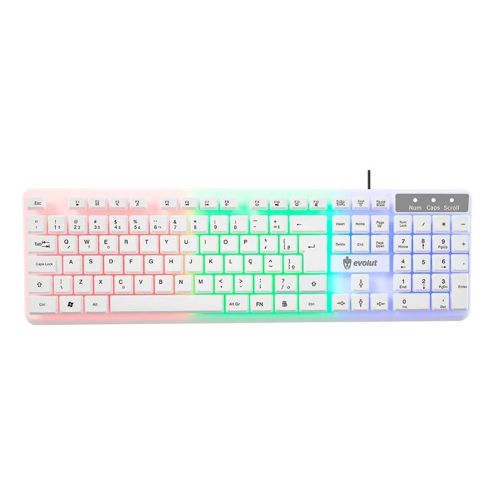KIT GAMER EVOLUT EG55 STARTER BRANCO (TECLADO + MOUSE + HEADSET + MOUSEPAD)