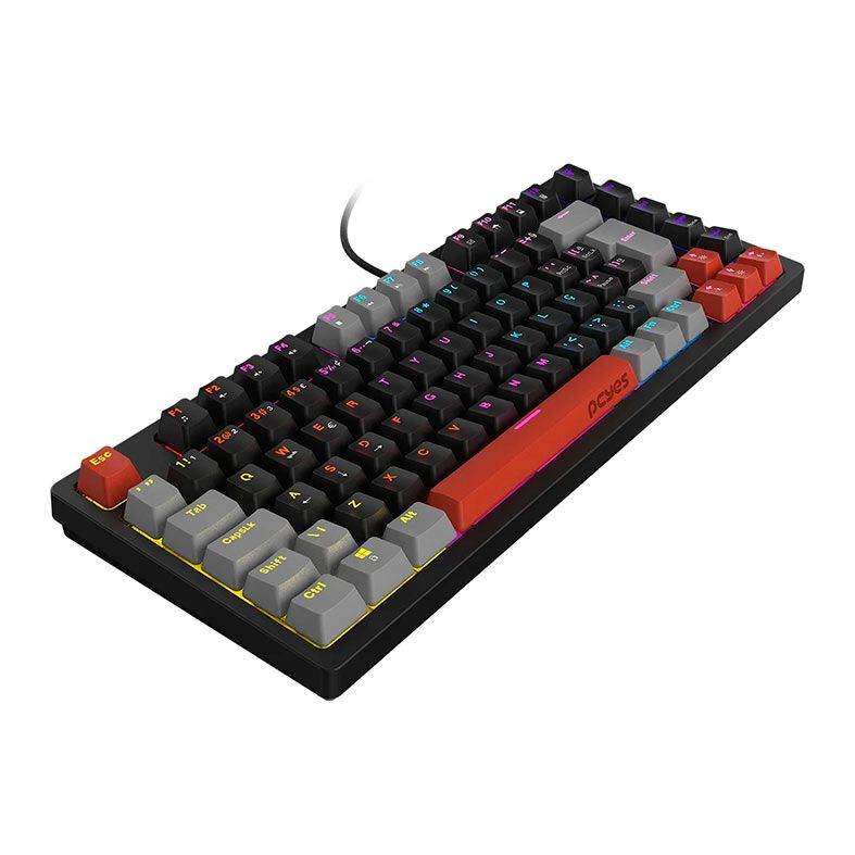 TECLADO MECANICO PCYES KIRIN BLACK VULCAN (SWITCH RED) PRETO E VERMELHO