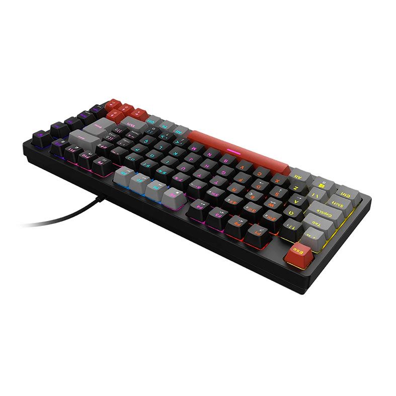 TECLADO MECANICO PCYES KIRIN BLACK VULCAN (SWITCH RED) PRETO E VERMELHO