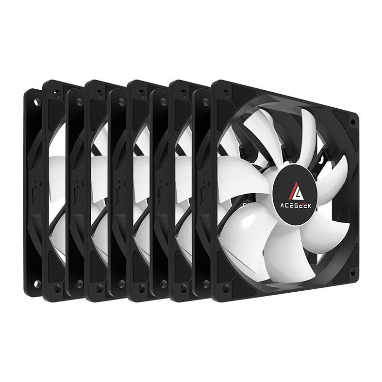 KIT VENTOINHAS 5X120MM ACEGEEK RW12 5X1 RAINBOW PRETO AG-RW12-5X1-BK
