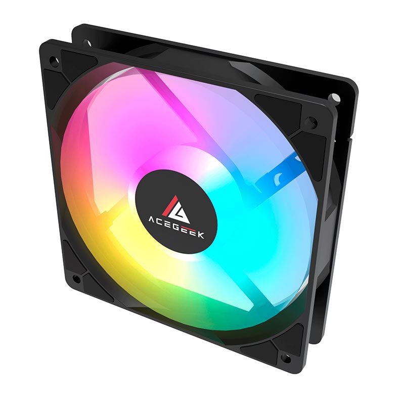 KIT VENTOINHAS 5X120MM ACEGEEK RW12 5X1 RAINBOW PRETO AG-RW12-5X1-BK