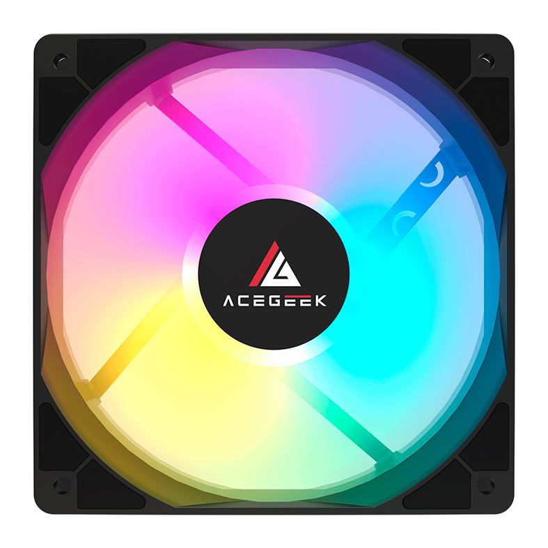 KIT VENTOINHAS 5X120MM ACEGEEK RW12 5X1 RAINBOW PRETO AG-RW12-5X1-BK