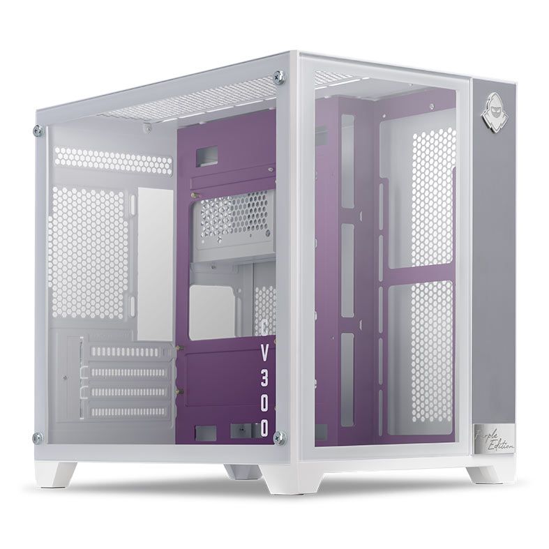Gabinete Gamer Mancer CV300 (WHITE & PURPLE)