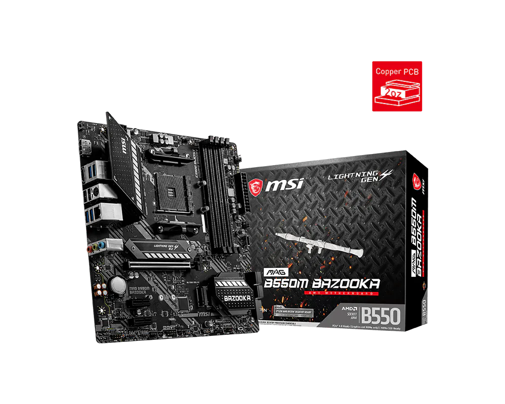 PLACA-MÃE MSI MAG B550M BAZOOKA AM4 B550 DDR4 MATX