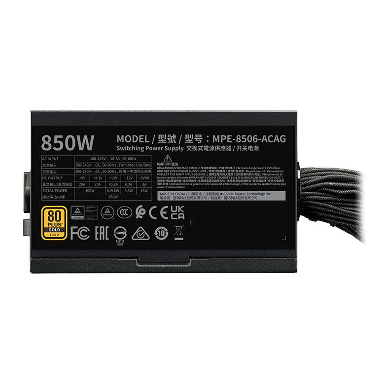 FONTE 850W MWE 850 V.3 COOLER MASTER (GOLD) (ATX 3.1)