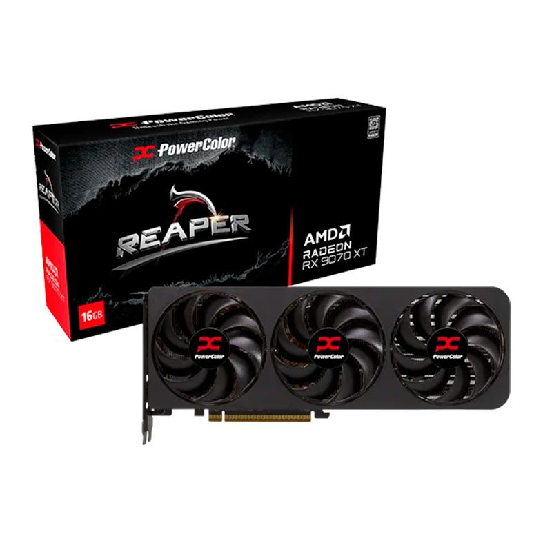 PLACA DE VÍDEO POWERCOLOR RADEON RX 9070 XT REAPER 16GB GDDR6 256-BIT PCIE 5.0 RX9070XT 16G-A