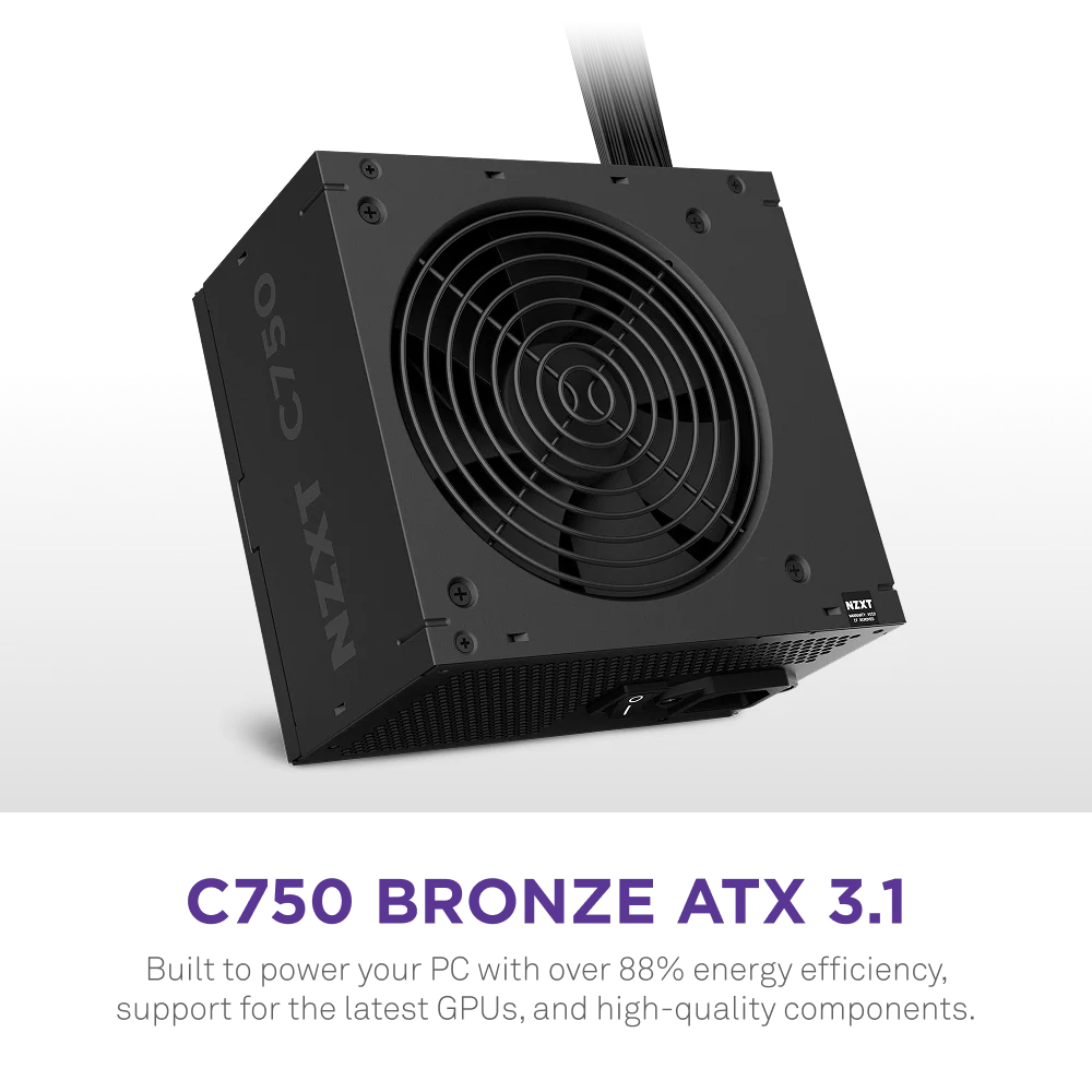 FONTE 750W NZXT C750 BRONZE 80 PLUS BRONZE ATX 3.1 PRETO PA-7B3BB-US
