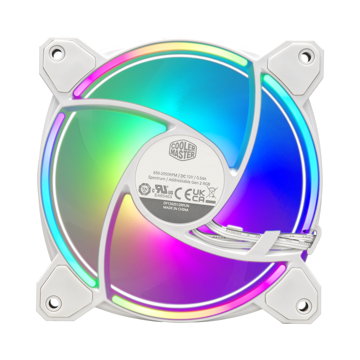 KIT 3 VENTOINHAS 120MM COOLER MASTER MASTERFAN MF120 HALO2 WHITE ARGB PWM MFL-B2DW-213P2-R2