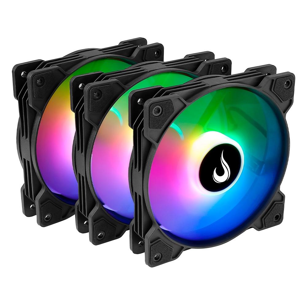 COOLER FAN RISE MODE X 120MM (KIT COM 3) (PRETO)