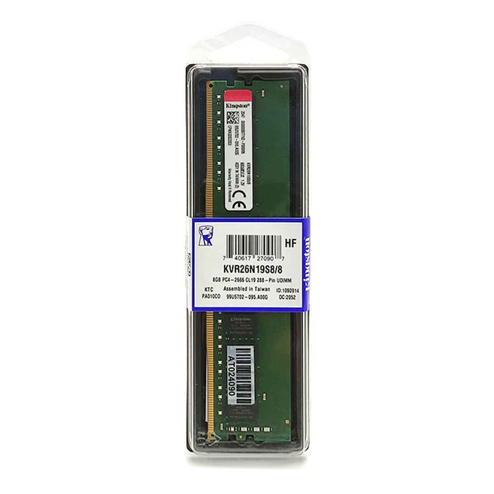 MEMORIA RAM 8GB KINGSTON DDR4 2666MHZ CL19 KVR26N19S8/8