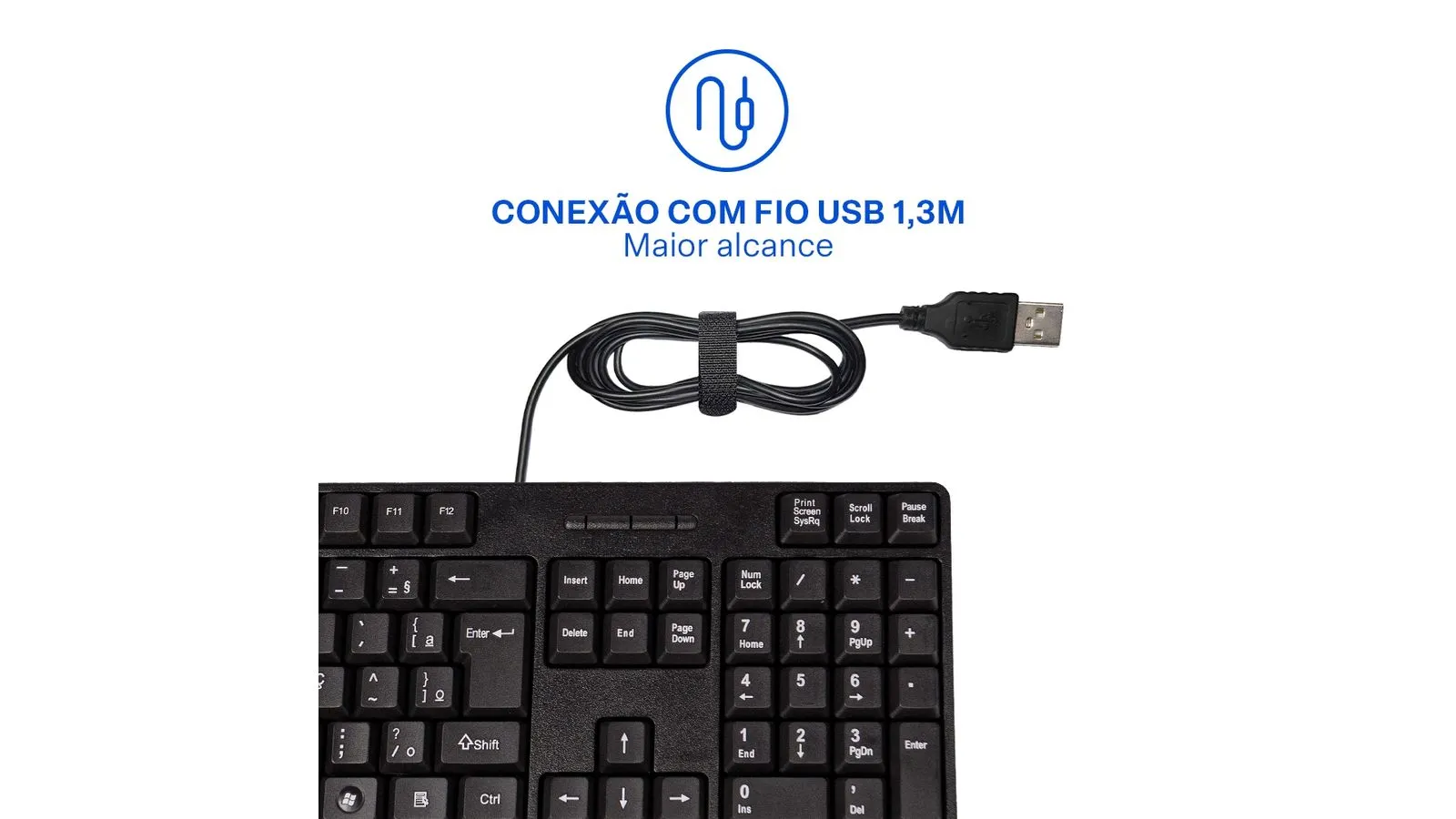 TECLADO MULTILASER SLIM USB COM FIO TC213