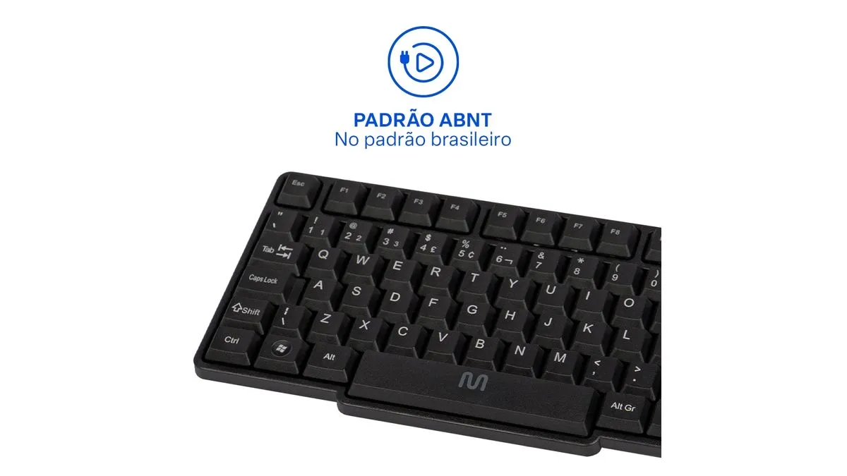 TECLADO MULTILASER SLIM USB COM FIO TC213