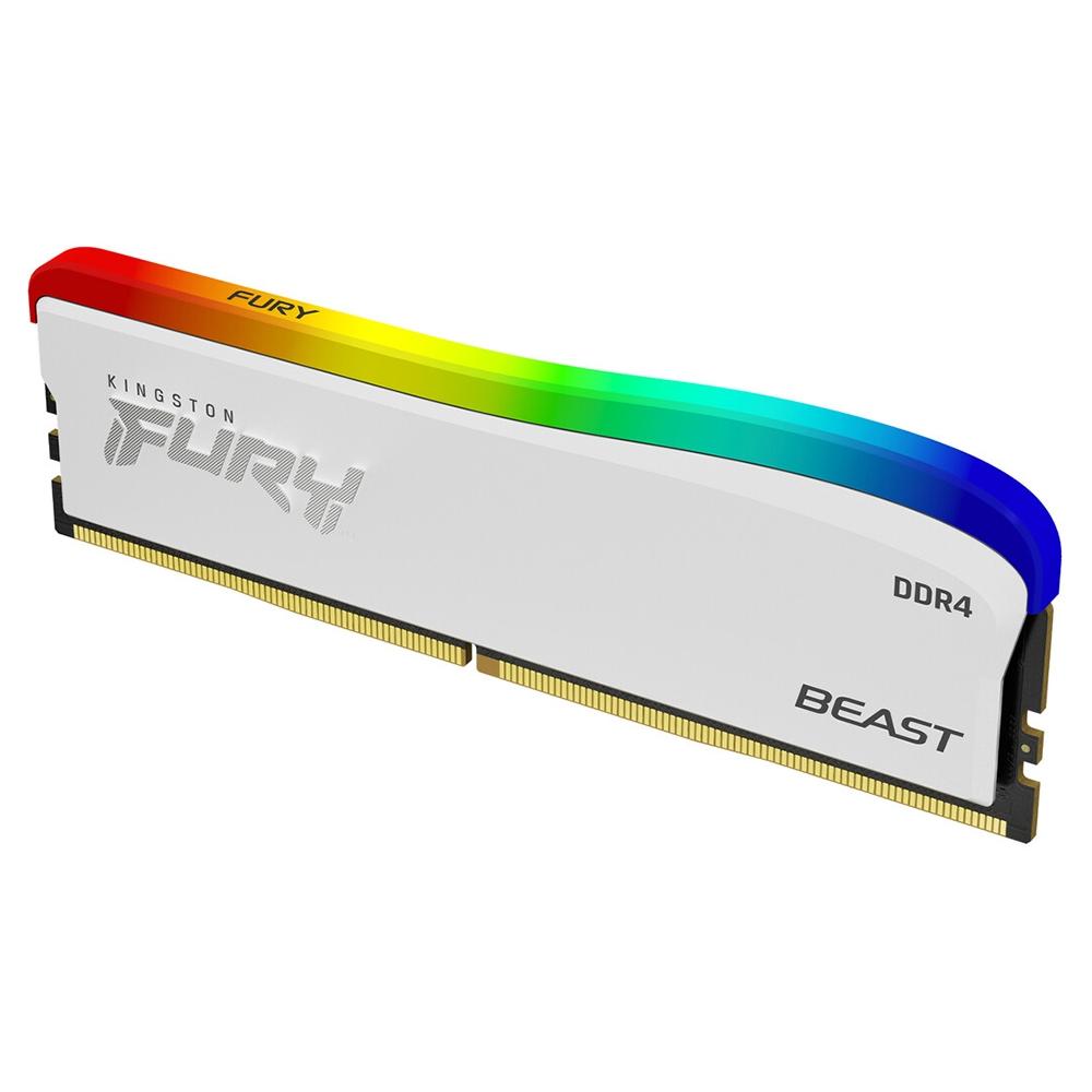 MEMORIA RAM 8GB KINGSTON FURY BEAST EDICAO ESPECIAL DDR4 RGB 3200MHZ BRANCO