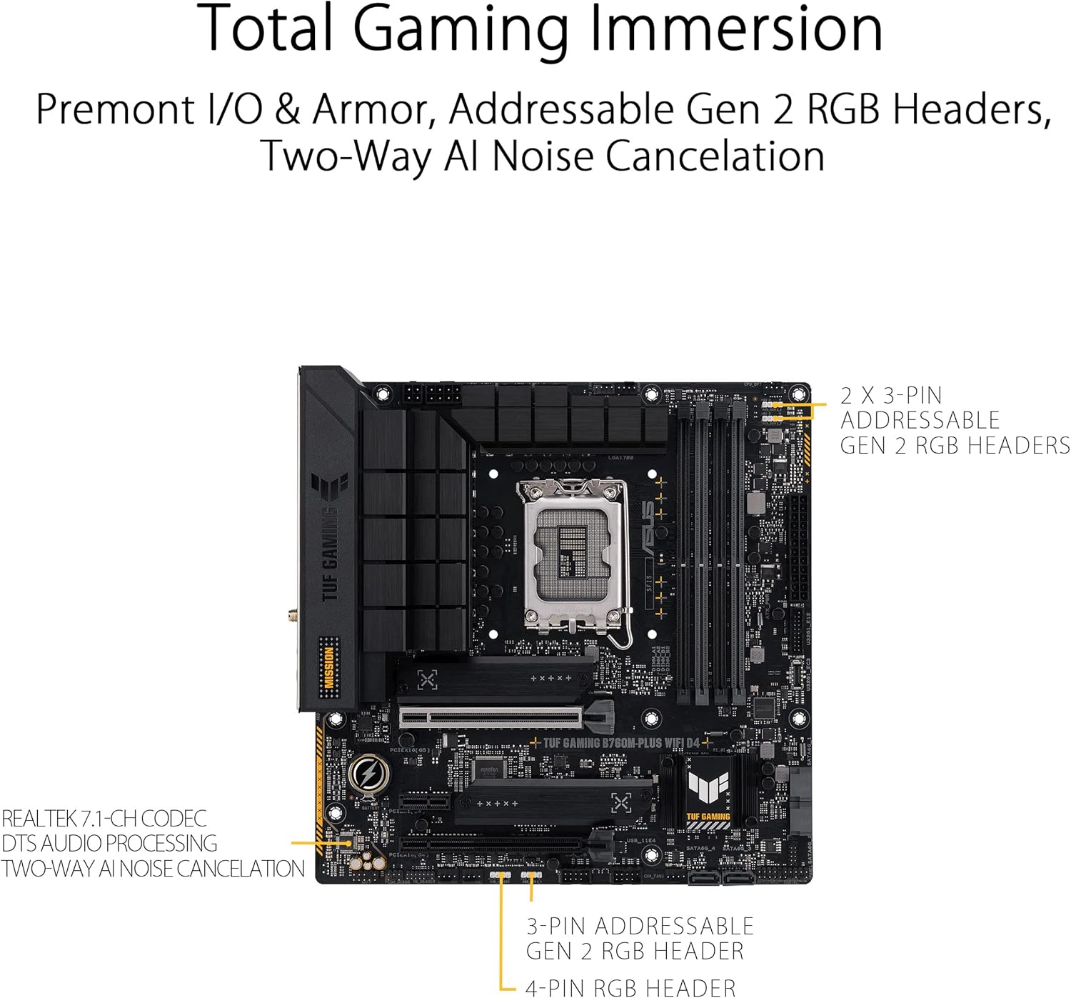 PLACA MÃE ASUS TUF GAMING B760M-PLUS WIFI D4