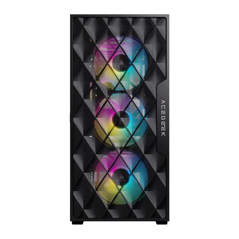 GABINETE GAMER ACEGEEK DARKFATE MINI MESH MID-TOWER PRETO LATERAL DE VIDRO AG-DARKFATE-MINI-MESH-BK