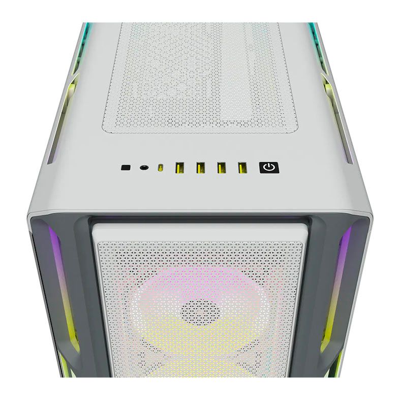 GABINETE GAMER CORSAIR ICUE 5000T RGB MID-TOWER BRANCO VIDRO TEMPERADO 3 FANS
