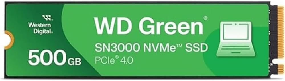 SSD 500GB WESTERN DIGITAL WD GREEN SN3000 M.2 2280 NVME PCIE 4.0 X4 WDS500G4G0E