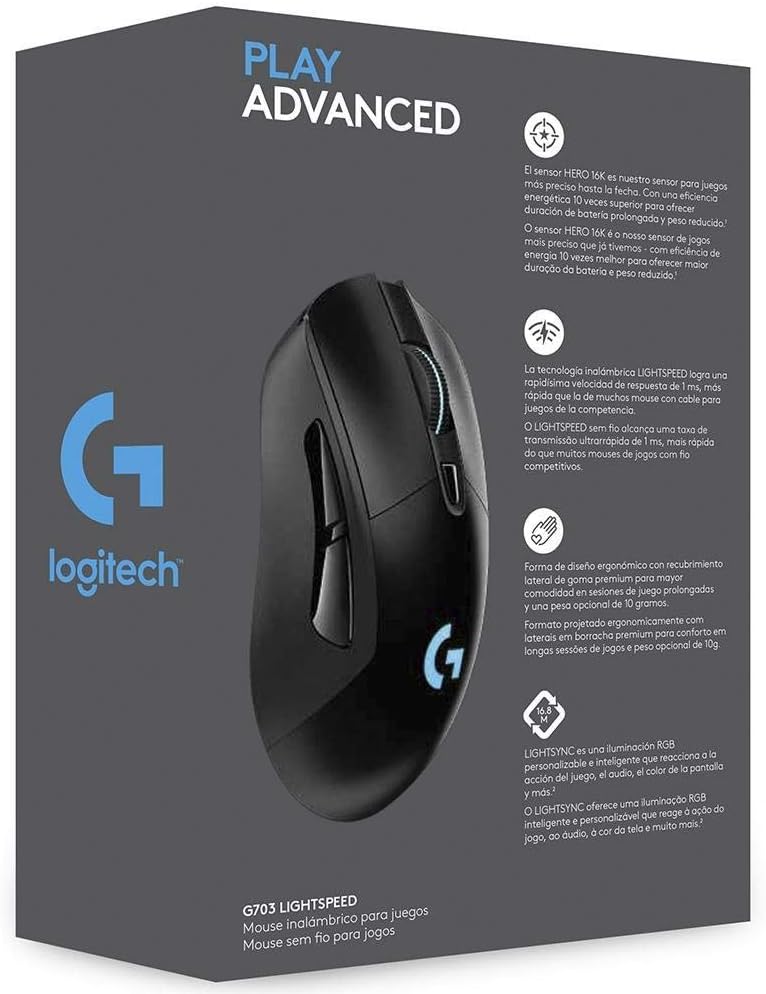 Mouse Gamer Logitech G703 RGB (WIRELESS)