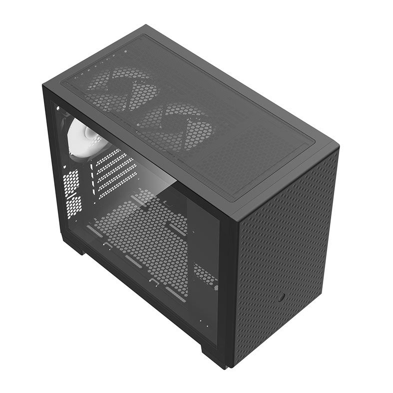 GABINETE GAMER AIGO DARKFLASH DS200-BK MID TOWER MICRO-ATX MINI-ITX VIDRO TEMPERADO 3 FANS 120 MM PRETO