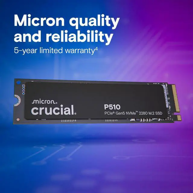SSD 2TB CRUCIAL P510 NVME M.2 2280 PCIE 5.0 X4 CT2000P510SSD8-01