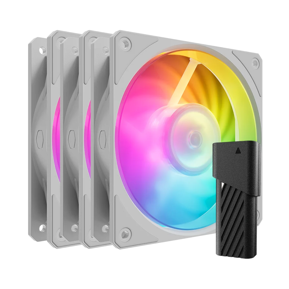 KIT 3 VENTOINHAS 120MM COOLER MASTER MOBIUS 120P ARGB BRANCO MFZ-M2DW-243P2-R1